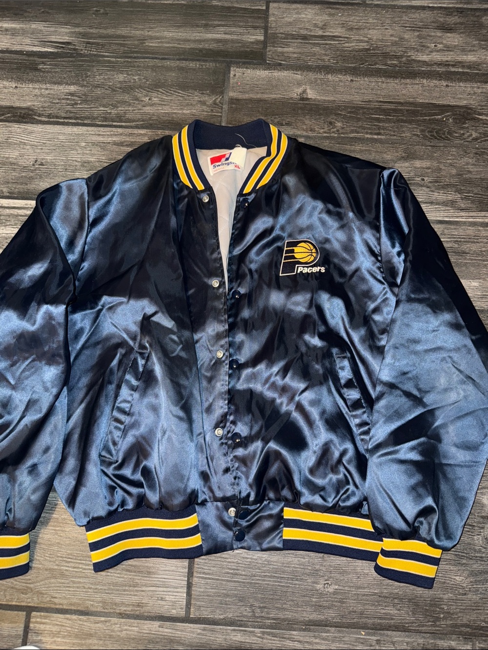 NBA Pacers Satin Bomber Jacket -vintage 1980s large